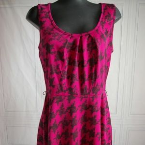hot Pink and black houndstooth dress size Large